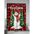 thumbnail image 5 of Merry Christmas Snowman Shower Curtain Set ，Waterproof Fabric Shower Curtains Green Tree Winter Snowflake Red Plaid Shower Curtains for Bathroom,Bathroom Decor 72"x84", 5 of 6
