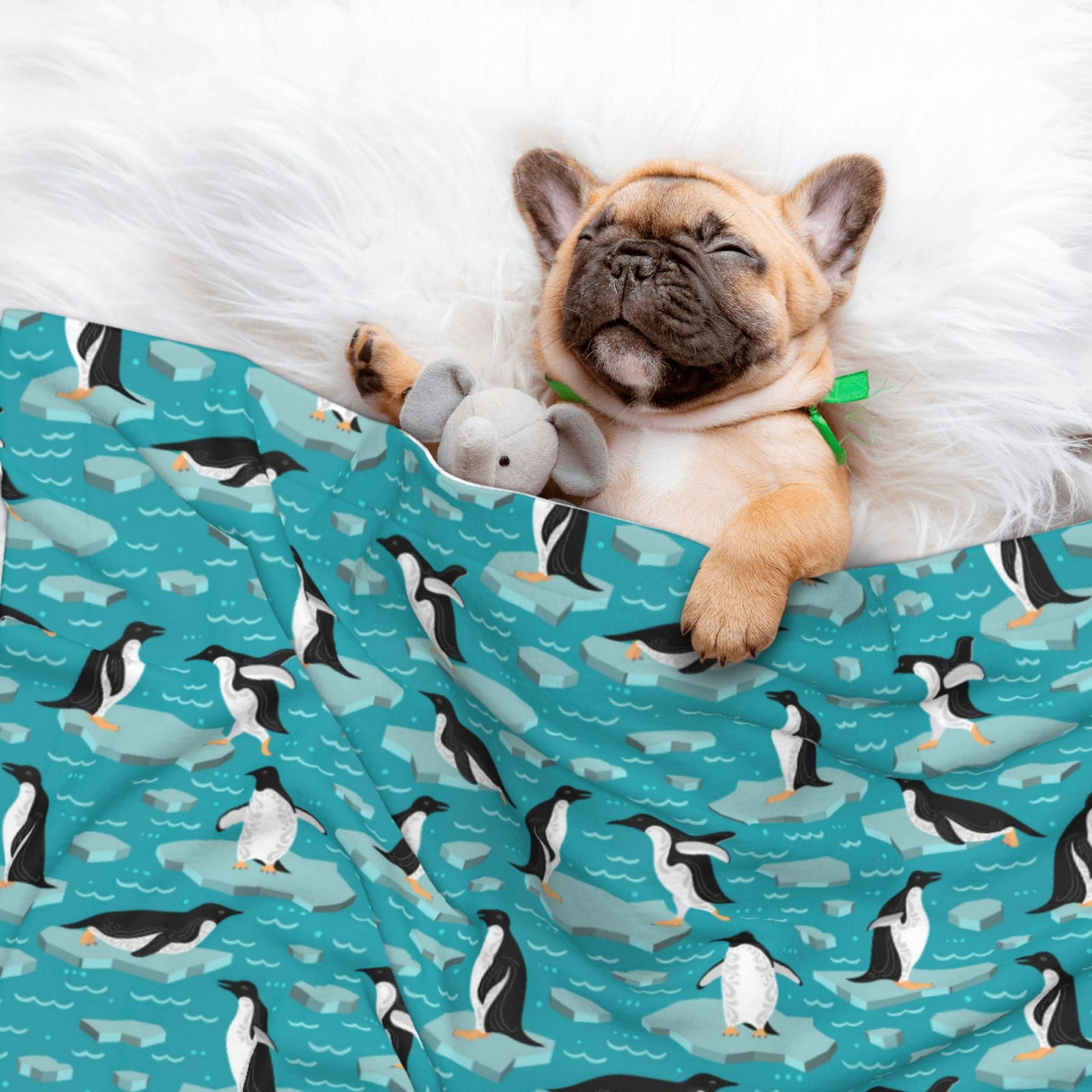Naloa Penguins On The Ice In The Sea Dog Blanket, 3 Sizes Cat Blanket for Indoor Cats Large Medium Small Dog Gifts-Small