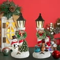 thumbnail image 4 of Christmas Light Table Decorations LED Lamppost Tabletop Statue Tabletop Figurine Christmas Santa Claus with Glow Lantern Decor for Home Office Xmas Joy Indoor Holiday Party, 4 of 5