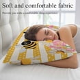 thumbnail image 5 of Spring Bees Daisy Pillow Protectors with Zipper Standard Size, Rustic Tulips Dots Yellow Striped Burlap Soft Brushed Microfiber Breathable Throw Pillow Covers, Pillowcase for Couch Sofa 20"x26", 5 of 9