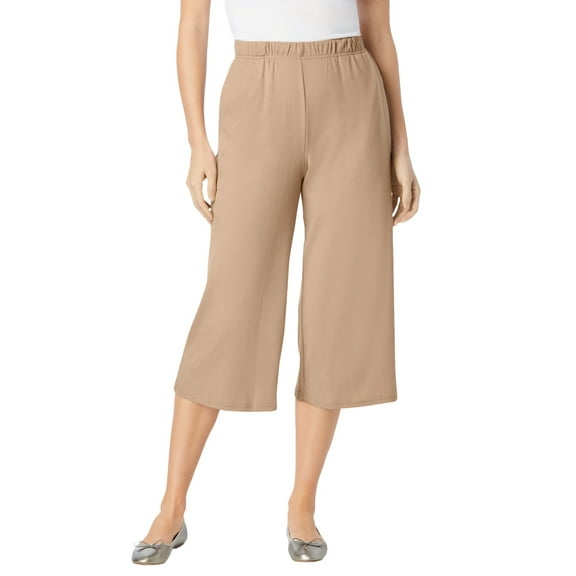 Woman Within Plus Size 7-Day Knit Culotte