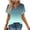 Mint Green, variant on Tops for Women Ombre V-Neck Short Sleeve Color Gradient Blouses Rolled Cuff Loose Fit Casual Summer Shirts Daily Wear Watermelon Red 2XL