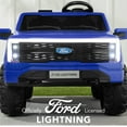 thumbnail image 2 of Best Choice Products Kids 24V Ride On Truck Officially Licensed Ford Lightning w/ Remote, LED Lights, 2 Speeds - Blue, 2 of 9