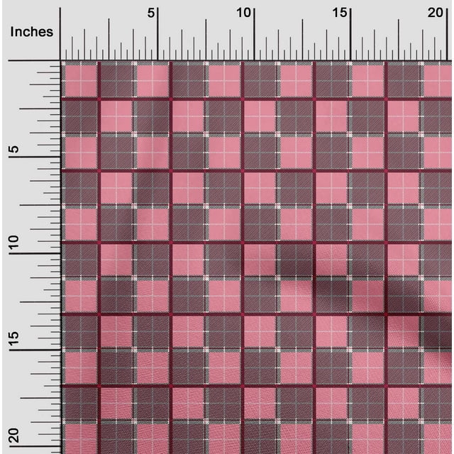 oneOone Georgette Viscose Fabric Tartan Check Print Fabric BTY 42 Inch Wide