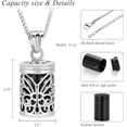 thumbnail image 2 of Hollow Butterfly Cremation Jewelry Cylinder Urn Necklace for Ashes Memorial Locket Mini Keepsake Necklace for Ashes for Women Men, 2 of 7