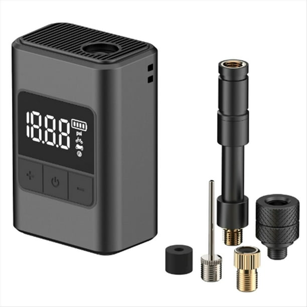 Minibomba Eléctrica Portátil para Bicicleta, 120 PSI, 1300 MAh, Inflador de Alta Presión Recargable por USB-C.