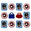 Marvel Captain America Shield Rings, 12 Pack Cupcake Toppers, Two Designs.