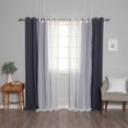 thumbnail image 4 of Aurora Home  Mix & Match Sheer Thin Stripe & Blackout Grommet Curtains VAPOR 84 84 Inches, 4 of 5