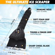 EcoNour Ice Scraper for Car Windshield 10 Inch – Heavy Duty Snow & Frost Remover with Foam Grip Handle