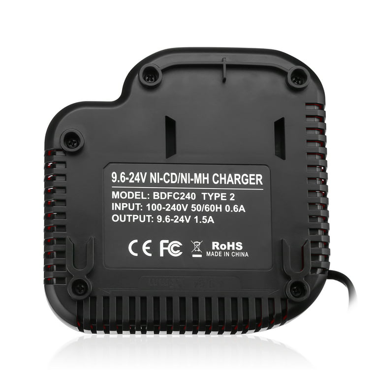 BDFC240 Rapid Charger Replacement for Black and Decker 9.6V 12V 14.4V 18V  NiCad & NiMh Battery Firestorm HPB18-OPE HPB18 244760-00 A1718 FS180BX  HPB14