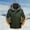 Olive Green, variant on Herrnalise Men's Warm Parka JacketHooded Puffer Jacket CasualHooded Zipper Thicken Windproof Breathable Ski Suit Jacket Mountaineering Clothing Coats Dark Blue