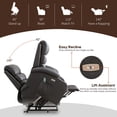 thumbnail image 2 of Power Lift Recliner Chairs for Elderly PU Leather Massage Recliner Sofa Chair Comfy Home Theater Seat, 2 of 7