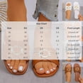 thumbnail image 3 of Gpaecead Women Metal Ornament Cross Strap Flat Slides Square Open Toe Faux Leather Breathable Beach Slippers, Brown, 3 of 8