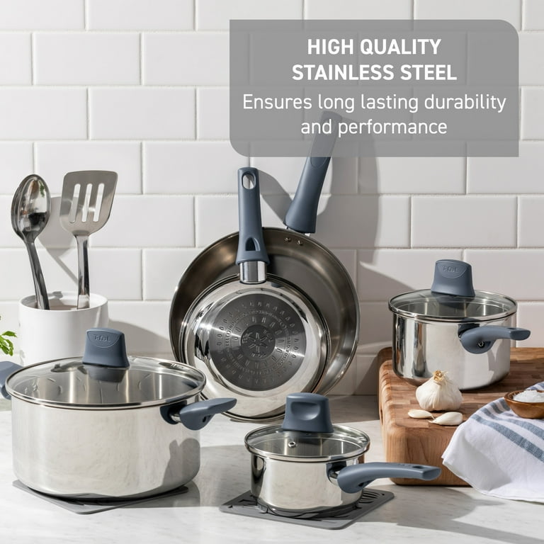 T-fal Daily Cook Stainless Steel Cookware Collection, 8 Inch and