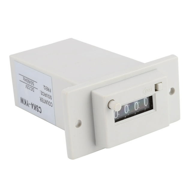 Electromagnetic Pulse Counter Electromagnetic Counter CSK4-YKW 4 Digits 0-9999 Industrial Totalizer Mechanical Electromagnetic Pulse Counter DC 12V