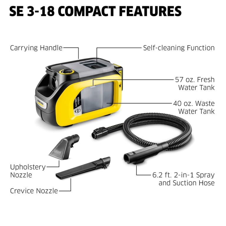 Karcher Cordless Carpet and Upholstery Cleaner, SE 3-18 , Spot