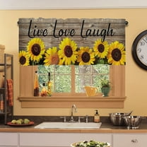 Btomtd Sunflower Window Valance Cottage Layout Curtain Decoration Curtain Rod Pocket Valance for Kitchen Living Room Bedroom, 17.71x53.93 inch, D