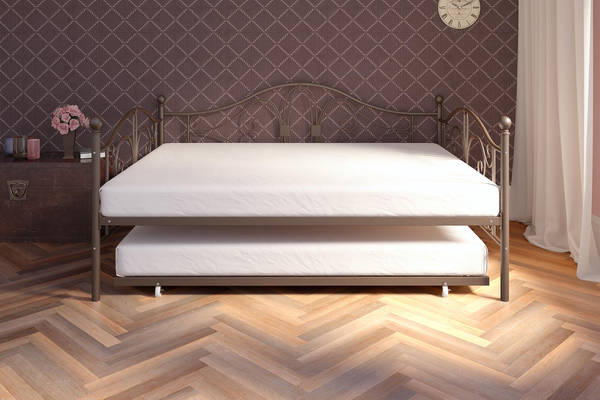 DHP Bombay Full Size Metal Daybed and Twin Size Trundle, Bronze