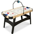 thumbnail image 1 of Best Choice Products Table de Jeu de Hockey à Air LED 54 Pouces avec Tableau de Score Lumineux, Moteur Puissant, Sortie AC. Inclut 2 Rondelles, 2 Poussoirs - Naturel, 1 of 9