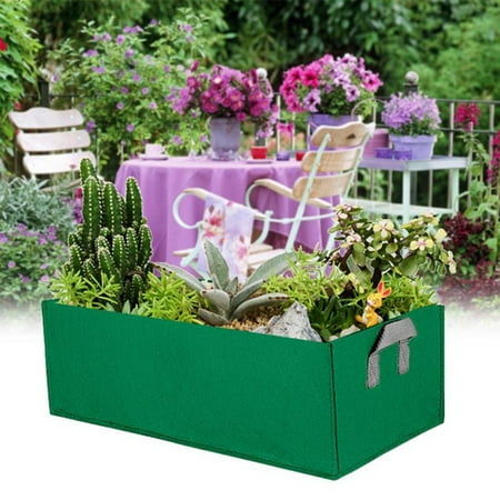 pgeraug nursery bag fabric raised garden bed rectangle breathable planting container growth bag disseminators green