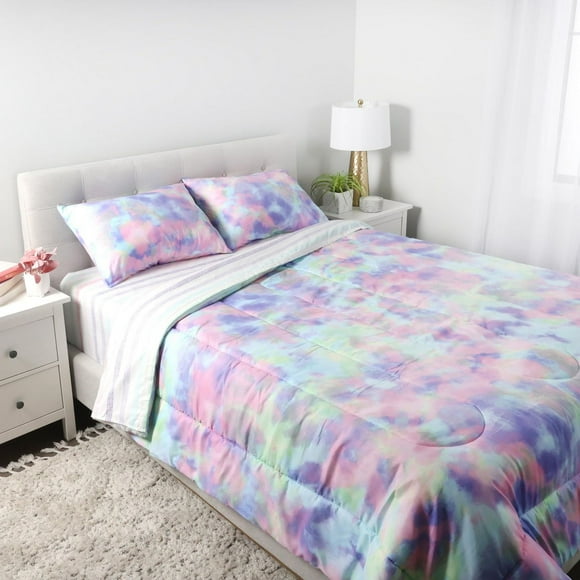 Ensemble de literie 5 pièces pour lit double, tie dye
