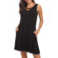 thumbnail image 4 of Birdeem Robe Décontractée pour Femmes Mode Couleur Unie avec Poches Col en V, 4 of 12