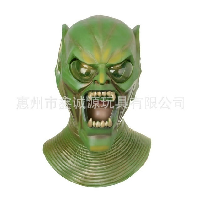 Máscara de duendes verdes para cosplay de Halloween, casco de látex