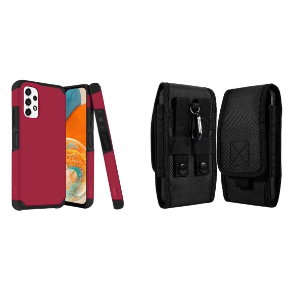 MK Armor Case for Samsung Galaxy A23 5G and Belt Holster Pouch - Magenta