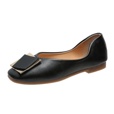 

Casual Shoes for Women Women S Shoes Fashion Square Buckle Flat Soft Bottom Peas Shoe Casual Shoes Women Casual Shoes Pu Black 38