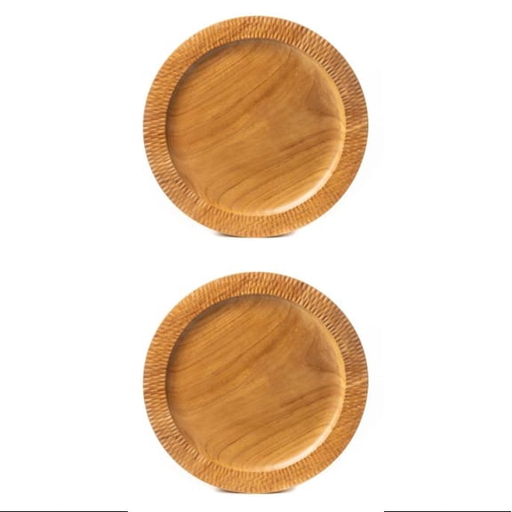 Rainforest Bowls Rim Carved Hassunzara Serving Plate 2-Pack