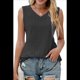 thumbnail image 2 of Camisetas Sin Mangas para Mujer, Cuello en V, Sueltas, Básicas, Informales, de Verano Negro S, 2 of 9