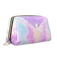 thumbnail image 2 of Cauagu Purple Sparkling Butterfly Print Large Cosmetic Bag,Portable Cosmetics Pouch Travel Makeup Bag Large Capacity Travel Makeup Case Organizer Makeup Brush Organizer, 2 of 8