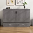 thumbnail image 4 of Queen Size Murphy Bed With Built-In Charging Station, Antique Grey, 4 of 9