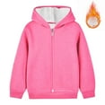 thumbnail image 5 of Eltusu Girls Winter Hoodies, Long Sleeve Solid Color Full Zip Thermal Girls Outerwears Hot Pink Size 2-15 T, 5 of 6
