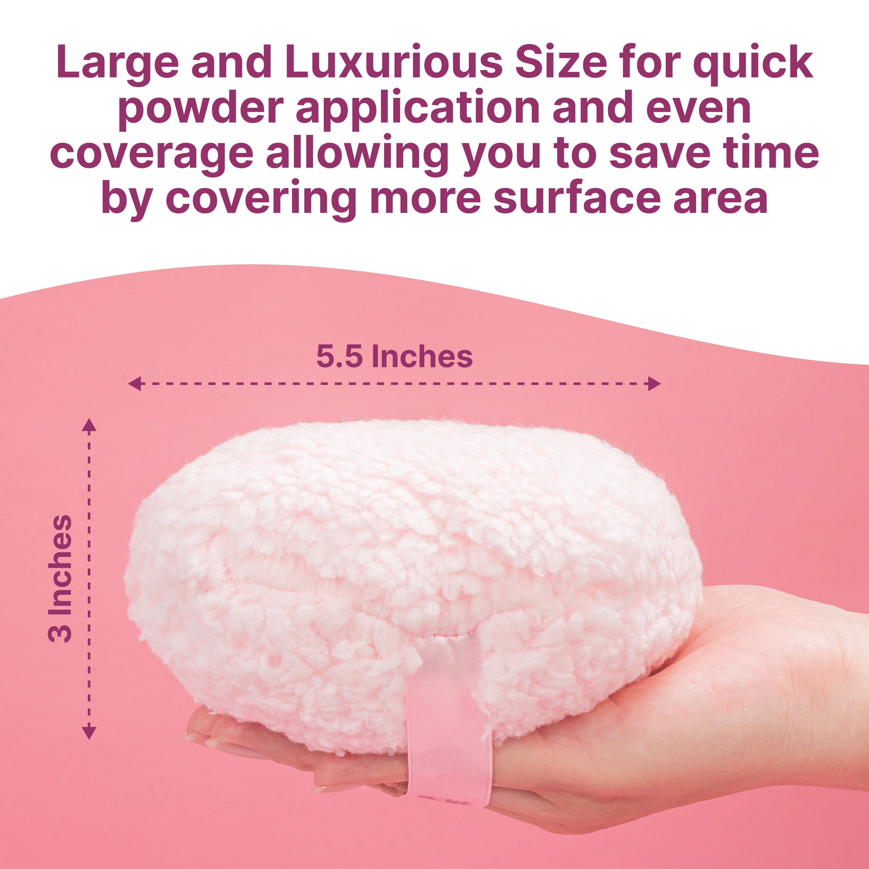 (2 pack) Happy Curves Dusting Powder Body Applicator Puff for Women