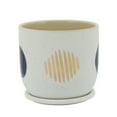 thumbnail image 4 of Sagebrook Home 8" Funky Planter With Saucer, White, Round, Ceramic, Contemporary, 7"H, Geometric, 4 of 9