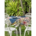 thumbnail image 3 of Outdoor Tablecloths with Umbrella Hole & Zipper, Watercolor Flowers Round Tablecloths 60 Inch, Spring Daisy Floral Butterflly Beige Waterproof Table Cloth, Patio/Pool/Picnic Table Covers, 3 of 8