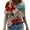Red, variant on Aloohaidyvio Crop Tops for Women,Womens Fashion Casual Plus Size Scenic Flowers Printing V-Neck T-Shirt Tops