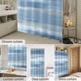 thumbnail image 3 of Bathroom Shower Curtain Modern Abstract Stripe Art Waterproof Shower Curtains with Hooks, Oil Painting Blue Gray Art Bath Curtains Bathtub Curtain Home Decor 72x84in, 3 of 9