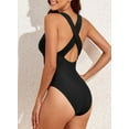 thumbnail image 6 of SHEWIN Swimsuit Women One Piece Tummy Control Deep V Neck Bathing Suits for Women Swimwear Black S-XXL, 6 of 11