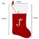 thumbnail image 2 of Medias navideñas de terciopelo rojo con monograma de 20 pulgadas y puños de felpa blanca súper suave bordados. Decoraciones navideñas clásicas personalizadas para la temporada navideña familiar., 2 of 5