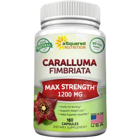 aSquared Nutrition Caralluma Fimbriata 1200mg - 180 Capsules - 100% pur extrait naturel perte de poids de suppléments de pilule de régime, meilleur naturel plante racine Appétit, l'énergie Booster et Fat Burner