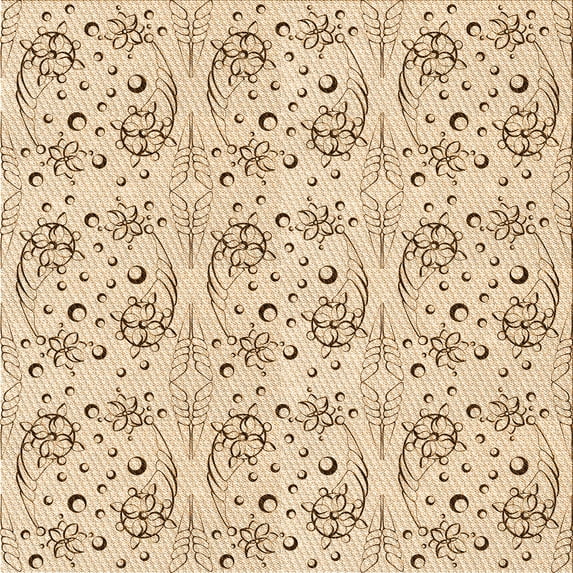 Ahgly Company Indoor Square Patterned Bronze Brown Area Rugs, 7' Square