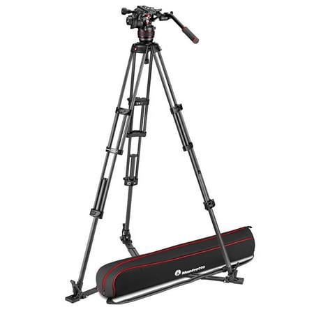 UPC: 0719821443124 | 3-Section Carbon Fiber Twin Leg Tripod with Nitrotech 608 Fluid Video Head and Ground Spreader