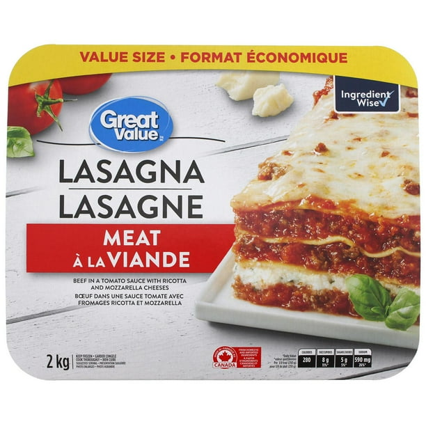 Great Value Meat Lasagna, 2 kg Walmart.ca