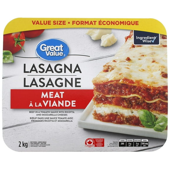 Great Value Meat Lasagna, 2 kg