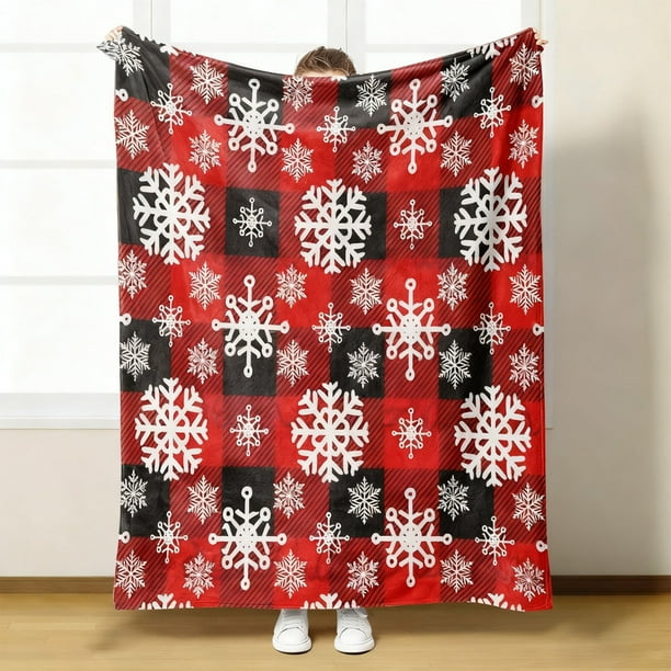 Christmas Throw Blanket Super Soft Flannel Fleece Plush Warm Bed Sofa Blanket for Winter Decor, Holiday Gift, Cozy Home Decorations, Couch Cover, Festive Bedding Accessory