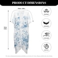 thumbnail image 6 of HELLHERO Blue Vintage Floral & Bird Kimono Cover Up - Lightweight Breathable Beachwear for Summer Vacation, Pool & Resort - Loose Fit Women's Swim Cover, 6 of 6