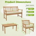 thumbnail image 3 of Costway 4 PCS Wood Patio Furniture Set with Soft Seat Cushions Solid Acacia Wood Frame Off White, 3 of 10