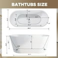 thumbnail image 5 of 67" Acrylic Freestanding Bathtub, stand alone bathroom tub, Glossy White, Toe-tap Chrome Drain, cUPC Certified, 5 of 5